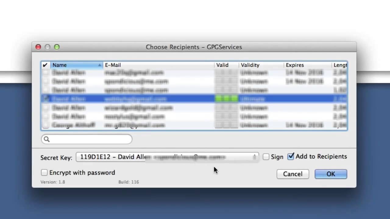 gpc suite for encypting mail app on mac